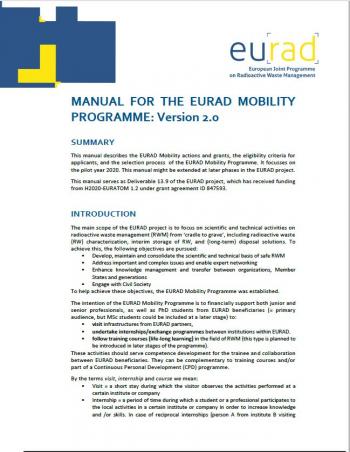 EURAD Mobility programme manual
