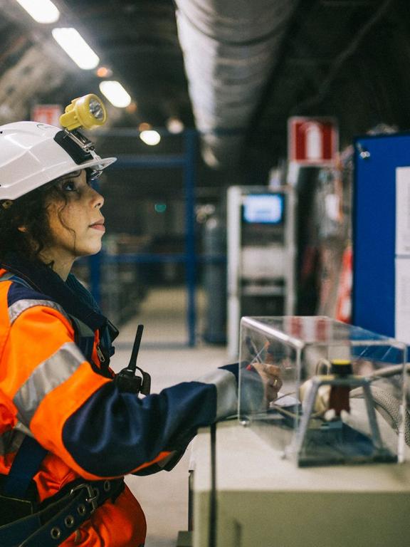 Woman monitoring installations